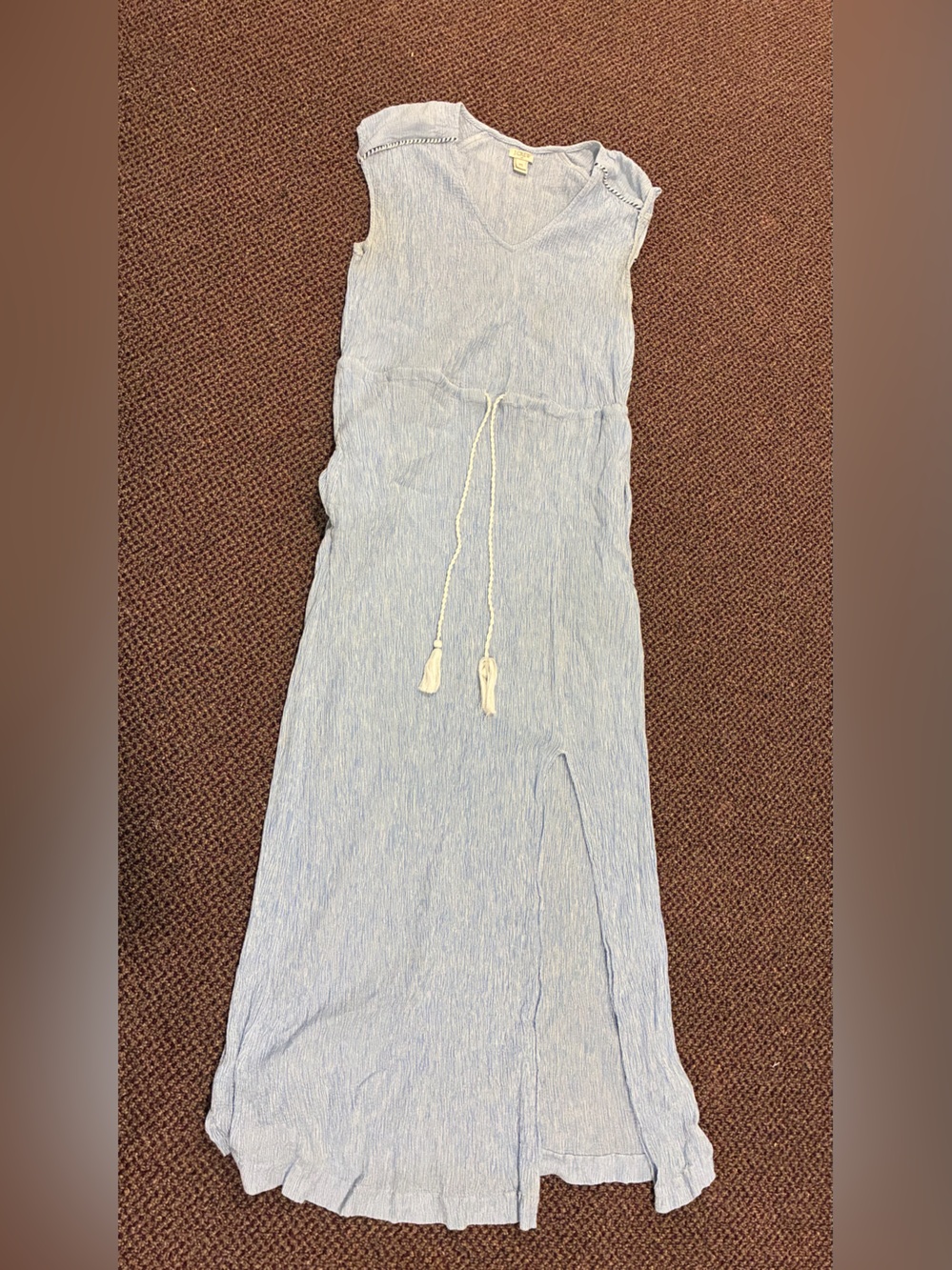 Light Blue Women's Drawstring Maxi Jumpsuit
